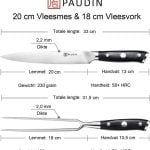 D9 Vleesmes en Vork - Ultra Dark (20 cm)