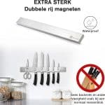KB2 Magnetische Messenhouder - Geborsteld RVS (45 cm)