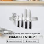 KB2 Magnetische Messenhouder - Geborsteld RVS (45 cm)