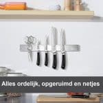 KB2 Magnetische Messenhouder - Geborsteld RVS (45 cm)