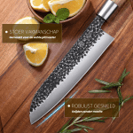 HB10 Santoku Mes - Hammer Black (17,5 cm)