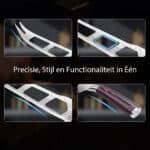 Paudin N29 Kaasmes 12,5 cm Dubbelpuntig - Tomatenmes - Gekartelde rand en Vorkpunten - Damascus Patroon - Inclusief Knifeguard